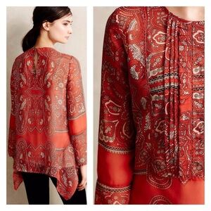 Anthropologie Love Sam Paisley blouse Size L Like New lightweight